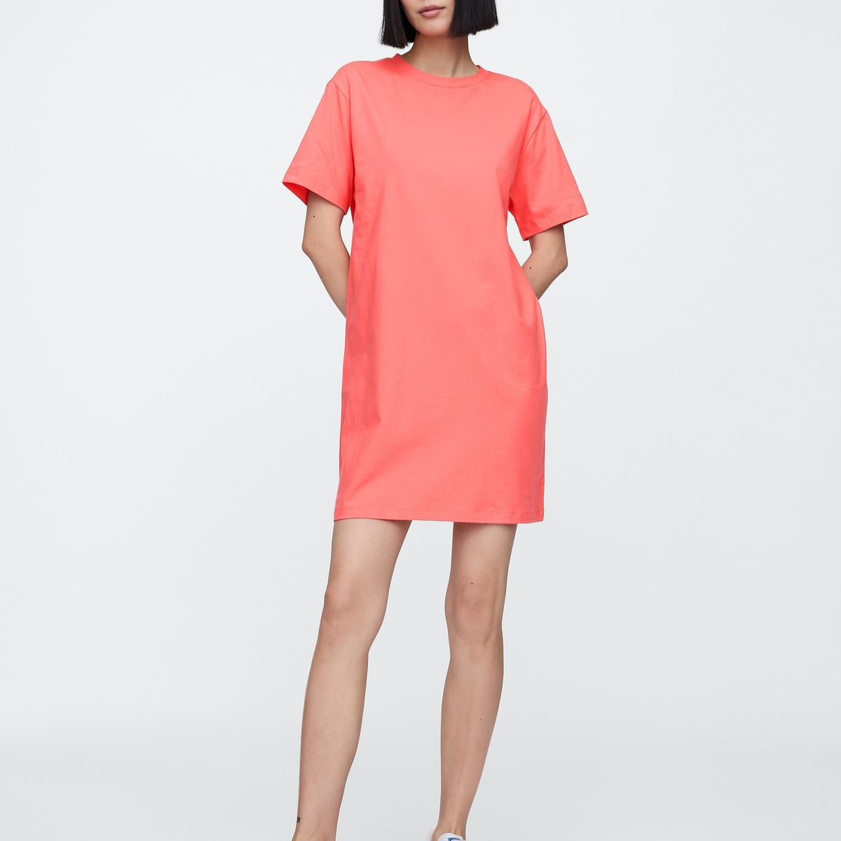 GAP - Vestido Mujer Mini T-Shirt Rosado Gap