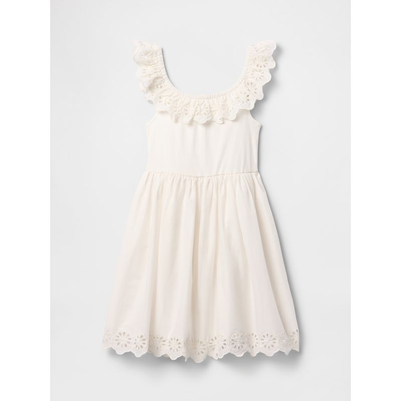 GAP - Vestido Niña Eyelet Blanco Gap