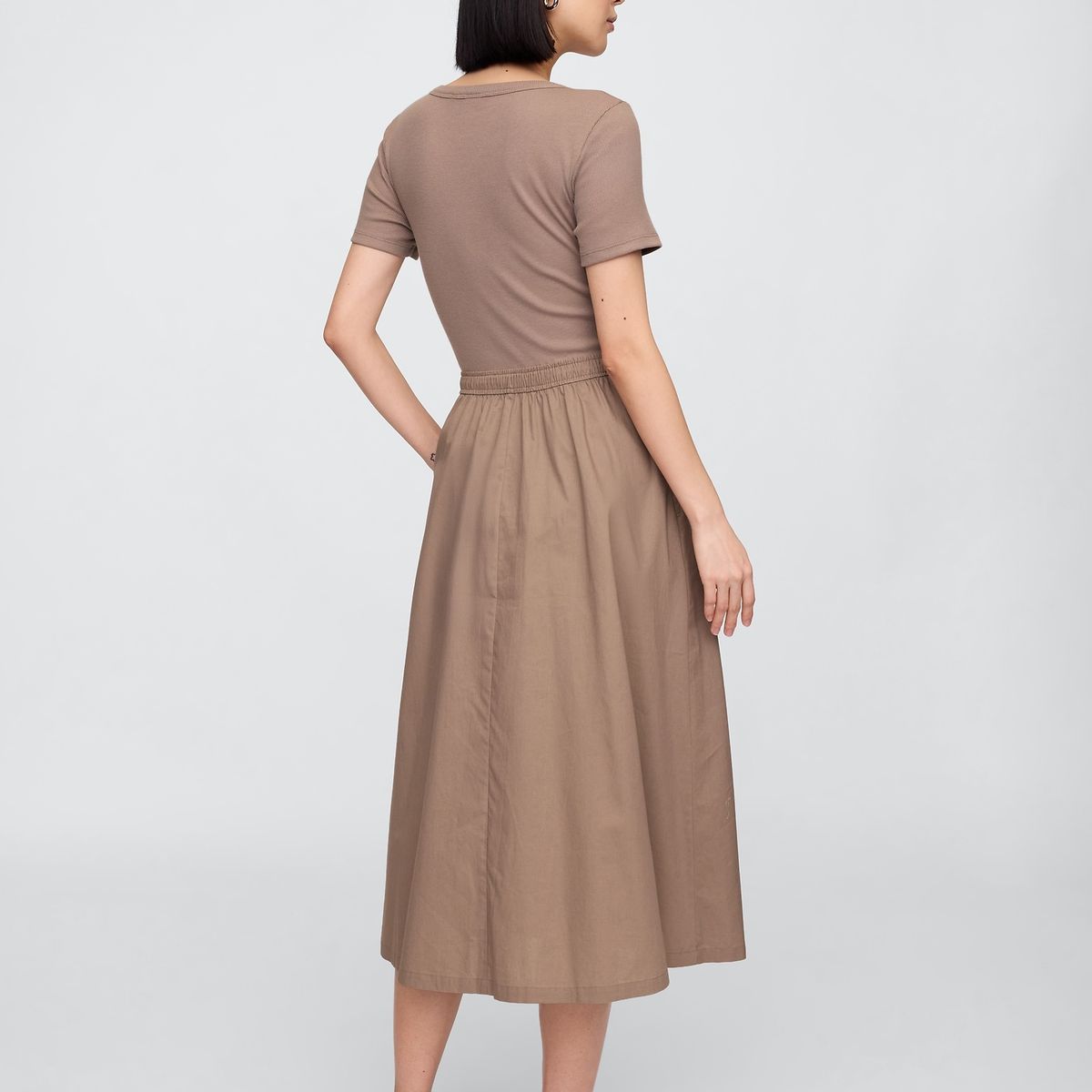GAP - Vestido Mujer Scoop Neck Café Gap