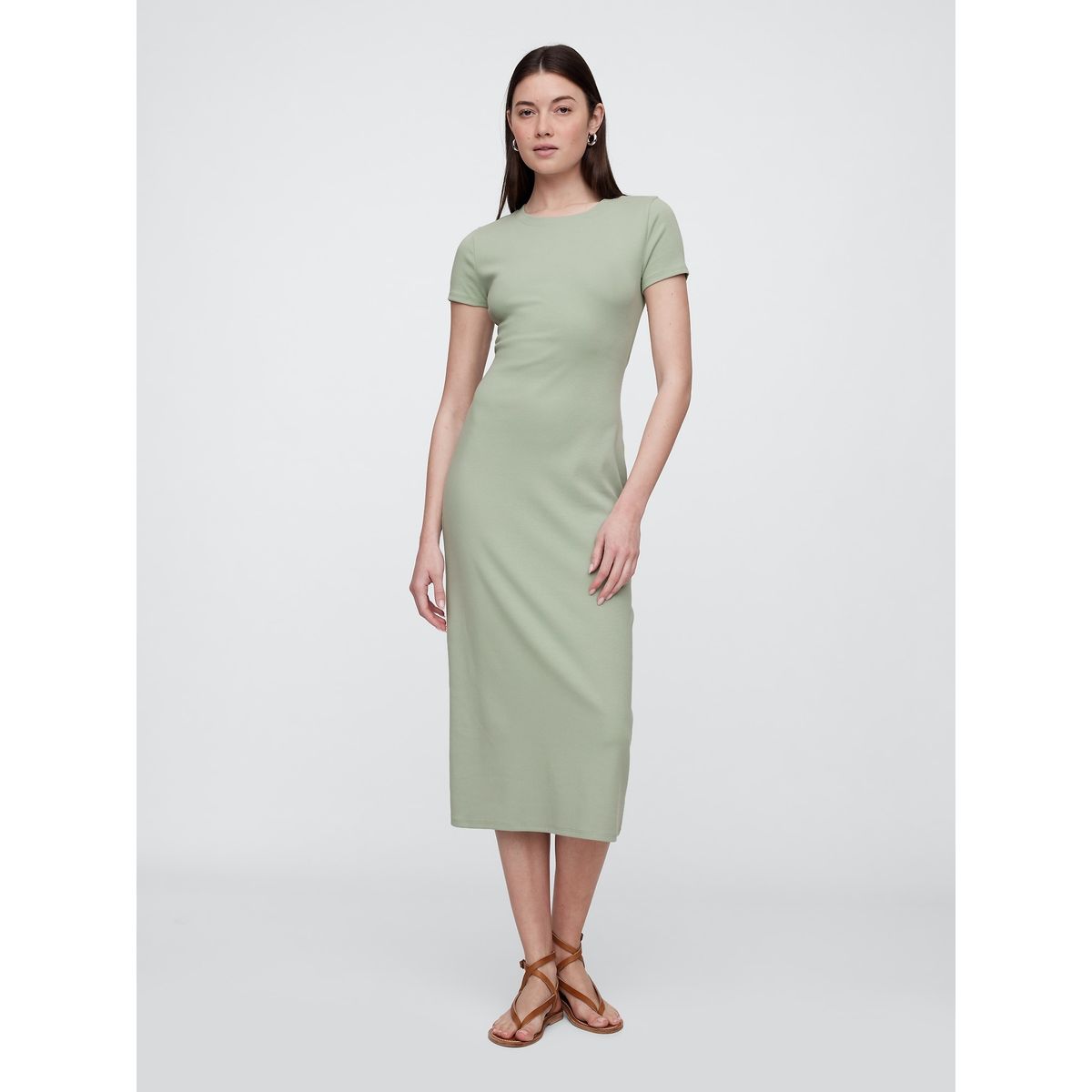 GAP - Vestido Mujer Midi Back Cutout Verde Gap