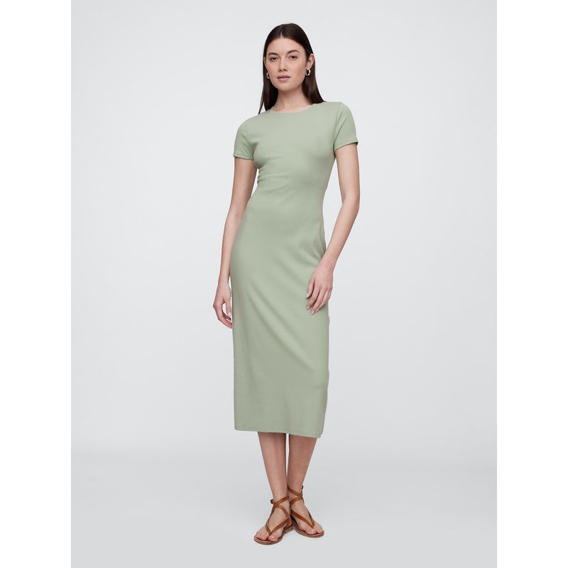 GAP - Vestido Mujer Midi Back Cutout Verde Gap