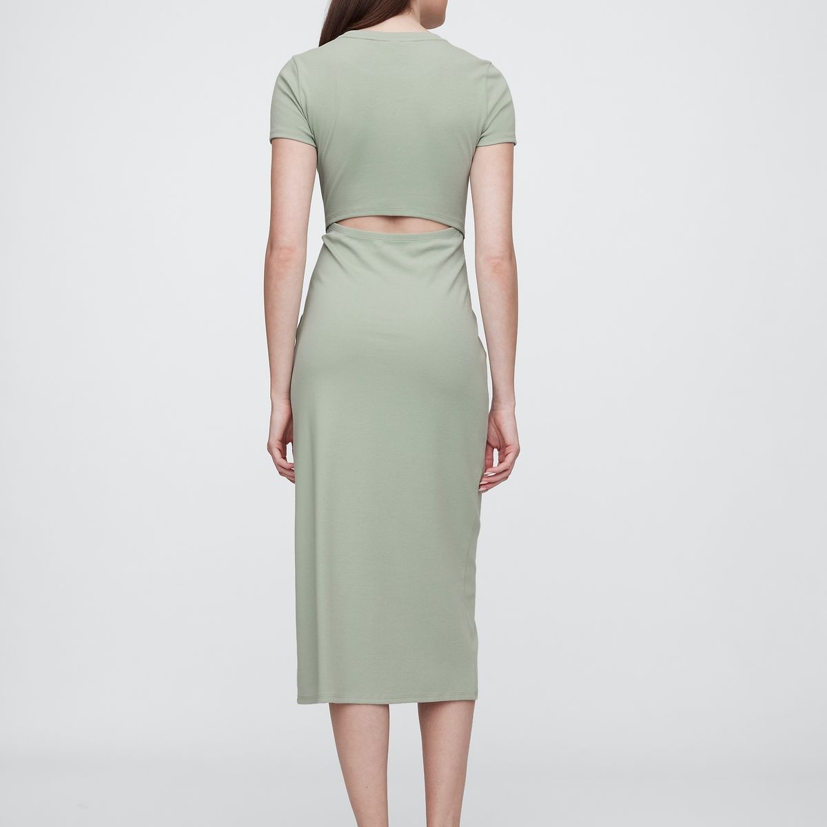 GAP - Vestido Mujer Midi Back Cutout Verde Gap