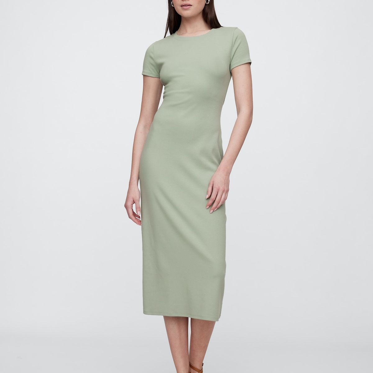 GAP - Vestido Mujer Midi Back Cutout Verde Gap