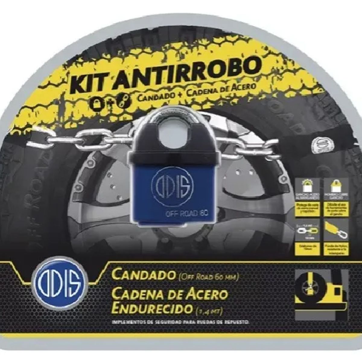 ODIS - CANDADO CON CADENA PARA RUEDA Odisn 60 Mm Cadena 10x1400