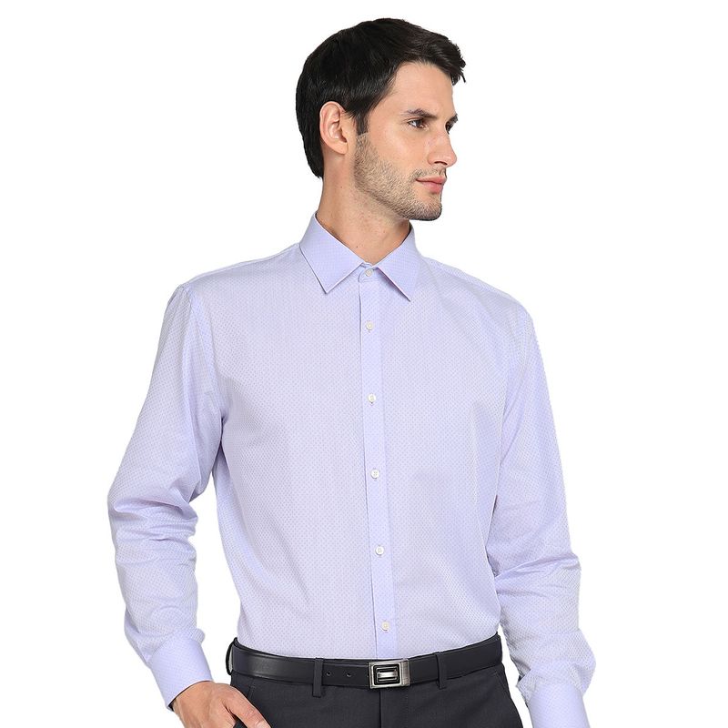 ARROW - Camisa ARROW Lila Formal Hombre Texturada Cuello Italiano Sin Bolsillo