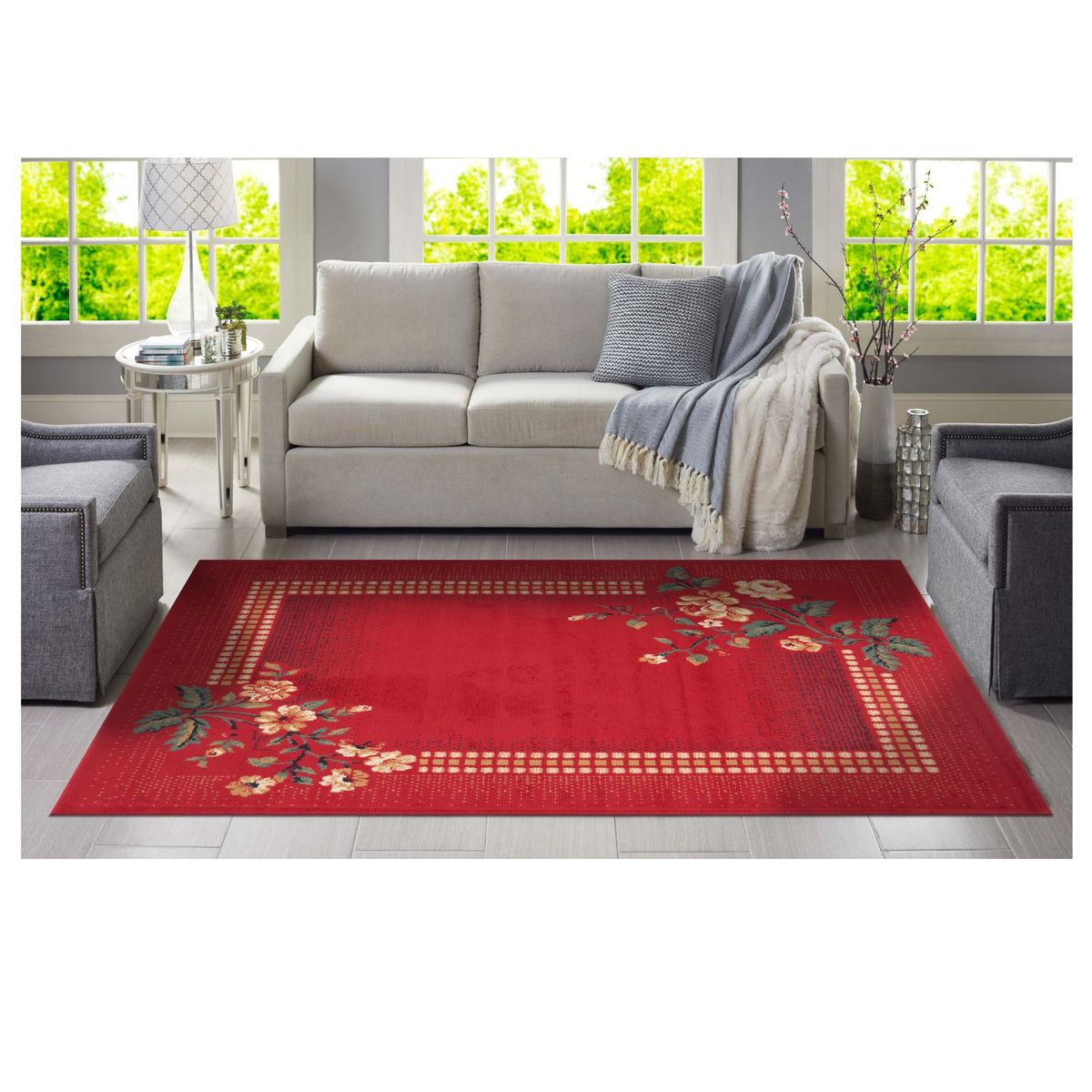 CANNON - Alfombra Hortensia Rojo 133x180