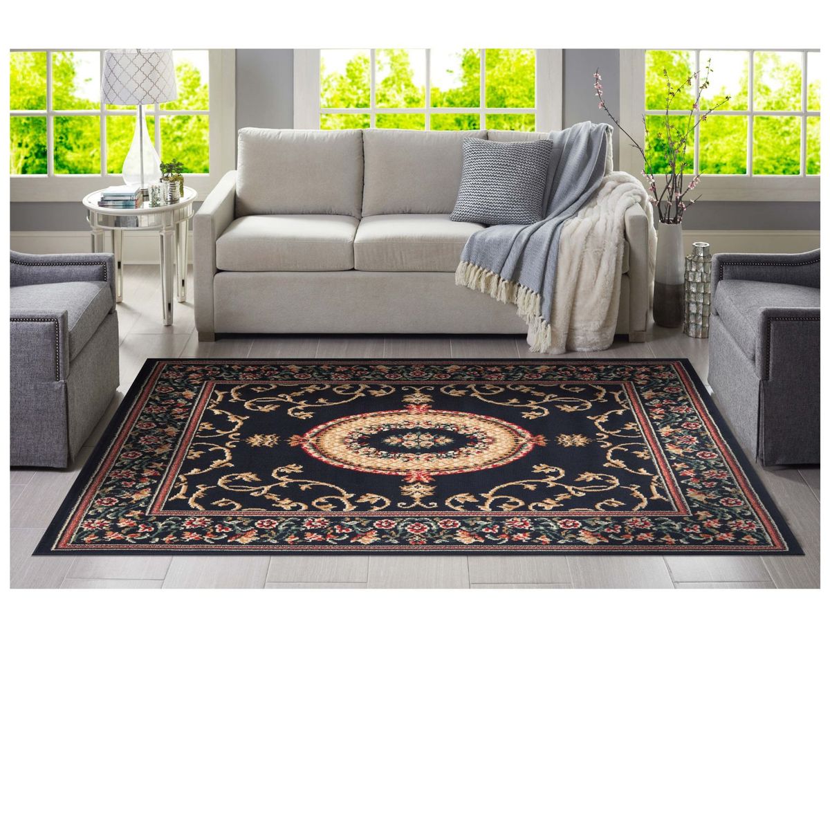 CANNON - Alfombra Camelia Negro 133x180