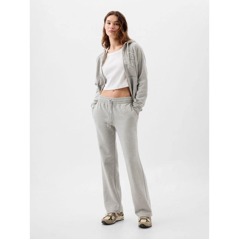 GAP - Pantalón De Buzo Mujer Straight Gris Gap