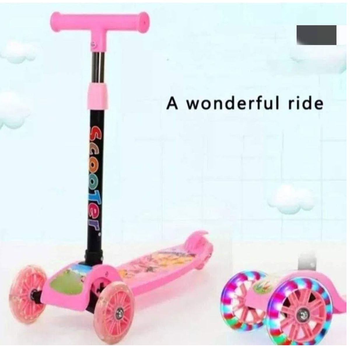 CARIBEE - Scoorter 3 Ruedas con Luces para Niños Rosado