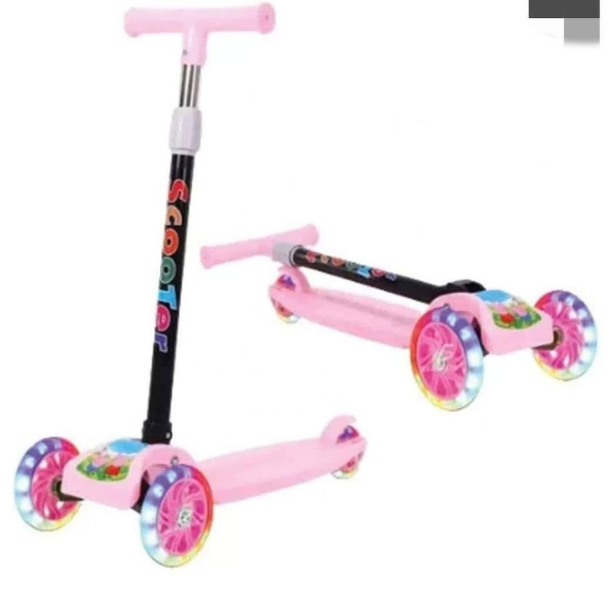 CARIBEE - Scoorter 3 Ruedas con Luces para Niños Rosado