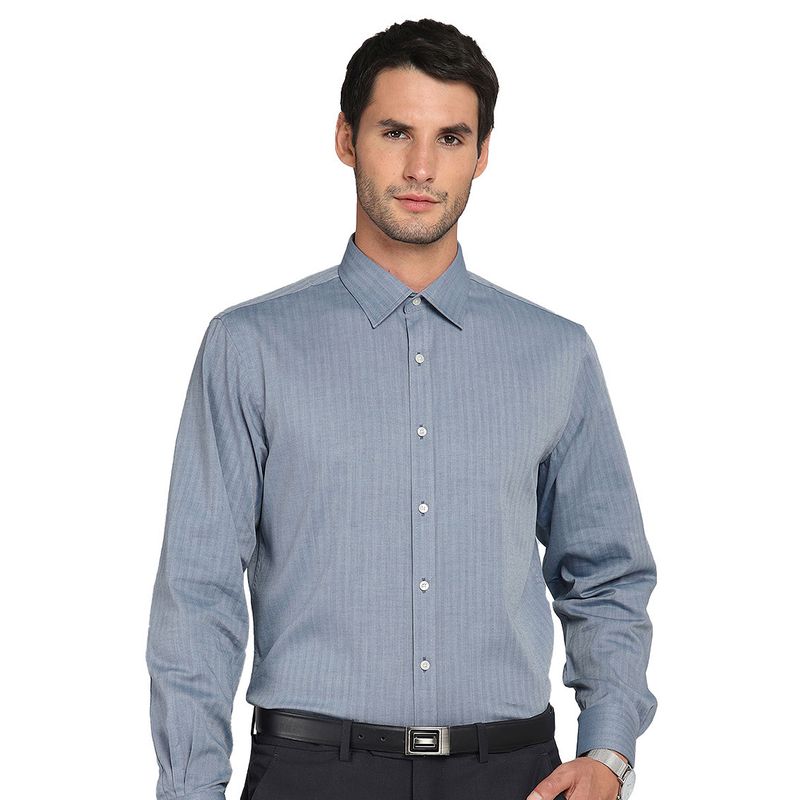 ARROW - Camisa Hombre Slim Fit Azul Claro Formal Texturada Sin Bolsillo