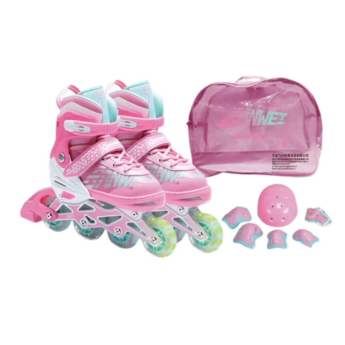 GENERICO - Patines en línea ajustables Infantiles BanWei Pink