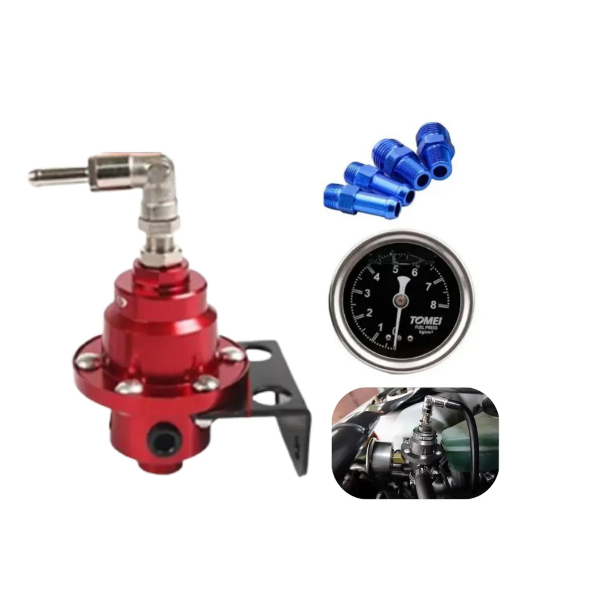 GENERICO - Regulador De Presión De Bencina Type S Universal Ajustable