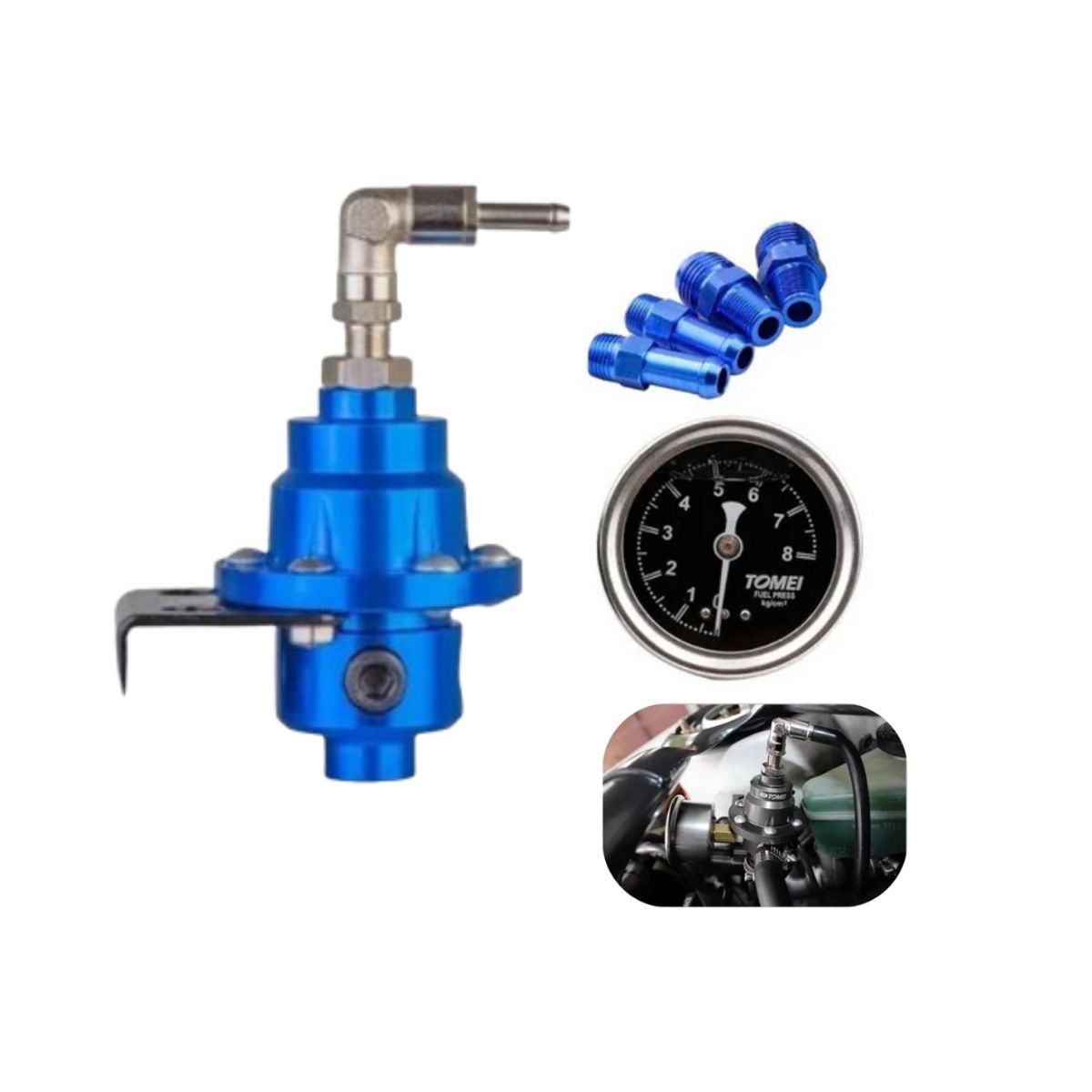 GENERICO - Regulador De Presión De Bencina Type S Universal Ajustable