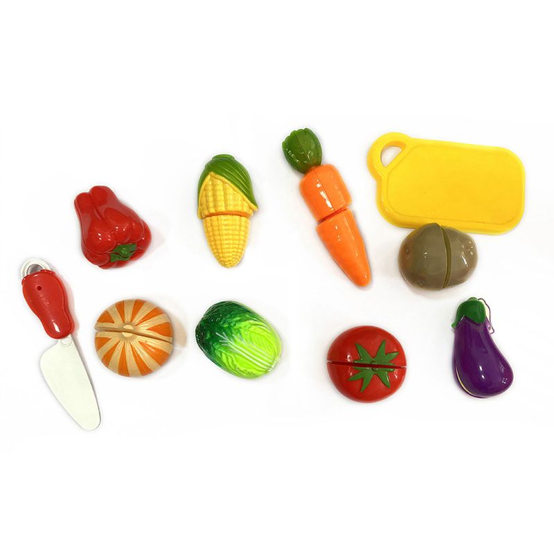 SWEET HOME - Alimentos Juguete Velcro 10 Pzs con Tabla y Cuchillo