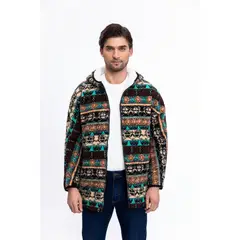 LIKE SHOP - Chaqueta Hombre Polerón Étnico Forro Interior Piel Cierre 7570