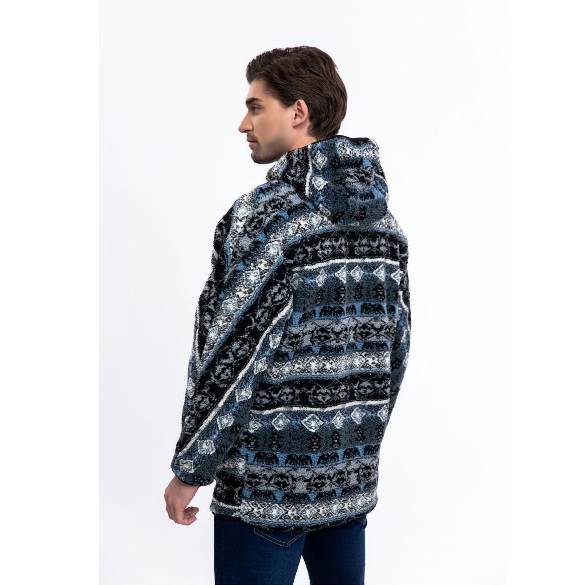 LIKE SHOP - Chaqueta Hombre Polerón Étnico Forro Interior Piel Cierre 7570