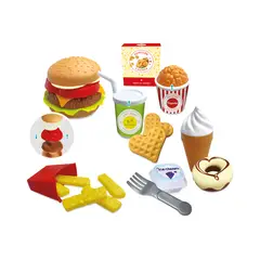 SWEET HOME - Juguete Set Comida Rápida 24 Pzs Hamburguesa y Accesorios