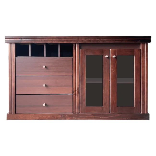 LAS ARAUCARIAS - Buffet New Barcelona Rectangular Vidrio Puerta Madera