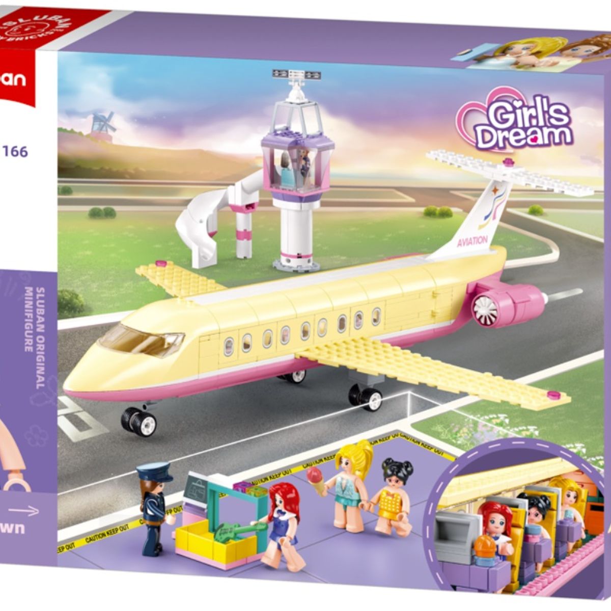 SLUBAN - Avión de Transporte de Pasajeros Jetgirl compatible Lego