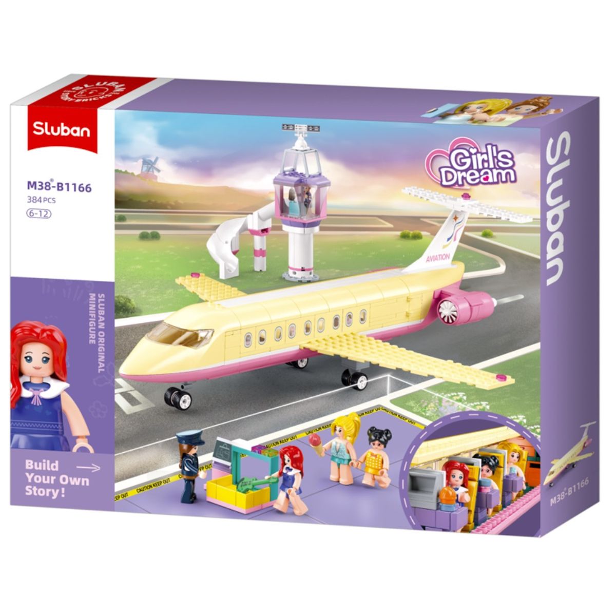 SLUBAN - Avión de Transporte de Pasajeros Jetgirl compatible Lego