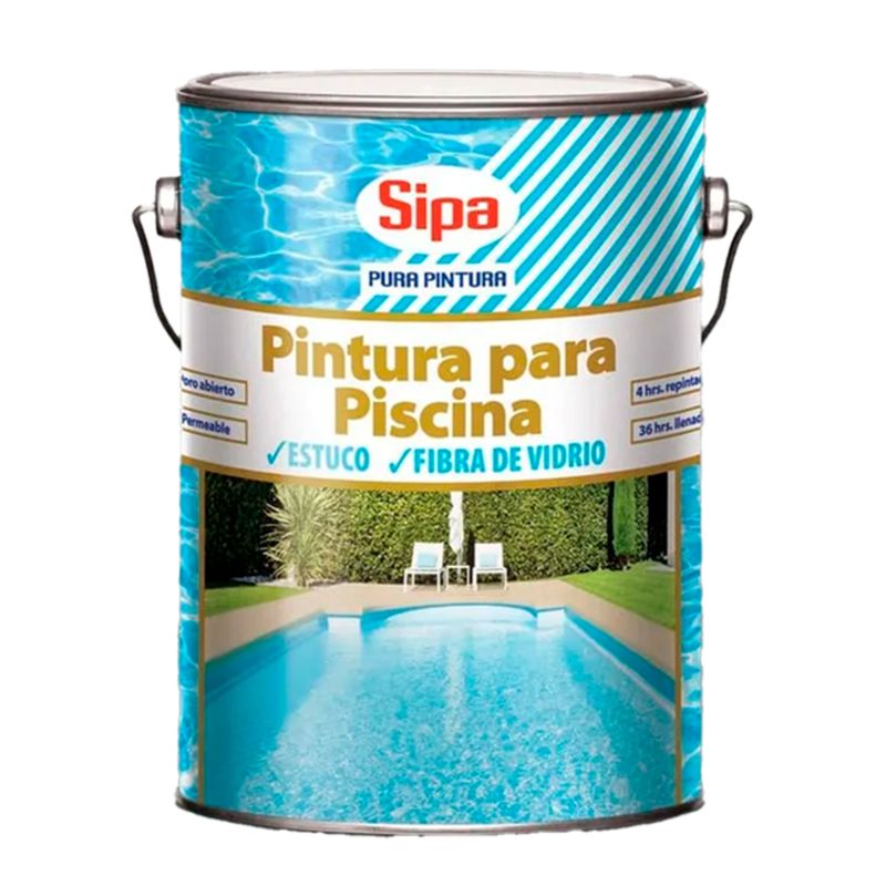 SIPA - PINTURA PISCINA 1 GALON GRIS HUMO CAUCHO CLORADO SIPA