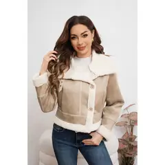 MPROPIA - Chaqueta Mujer Tipo Piloto Cruzada Botones Forro Interior Chiporro 7043