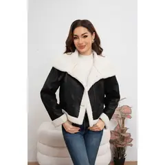 MPROPIA - Chaqueta Mujer Tipo Piloto Cruzada Botones Forro Interior Chiporro 7043