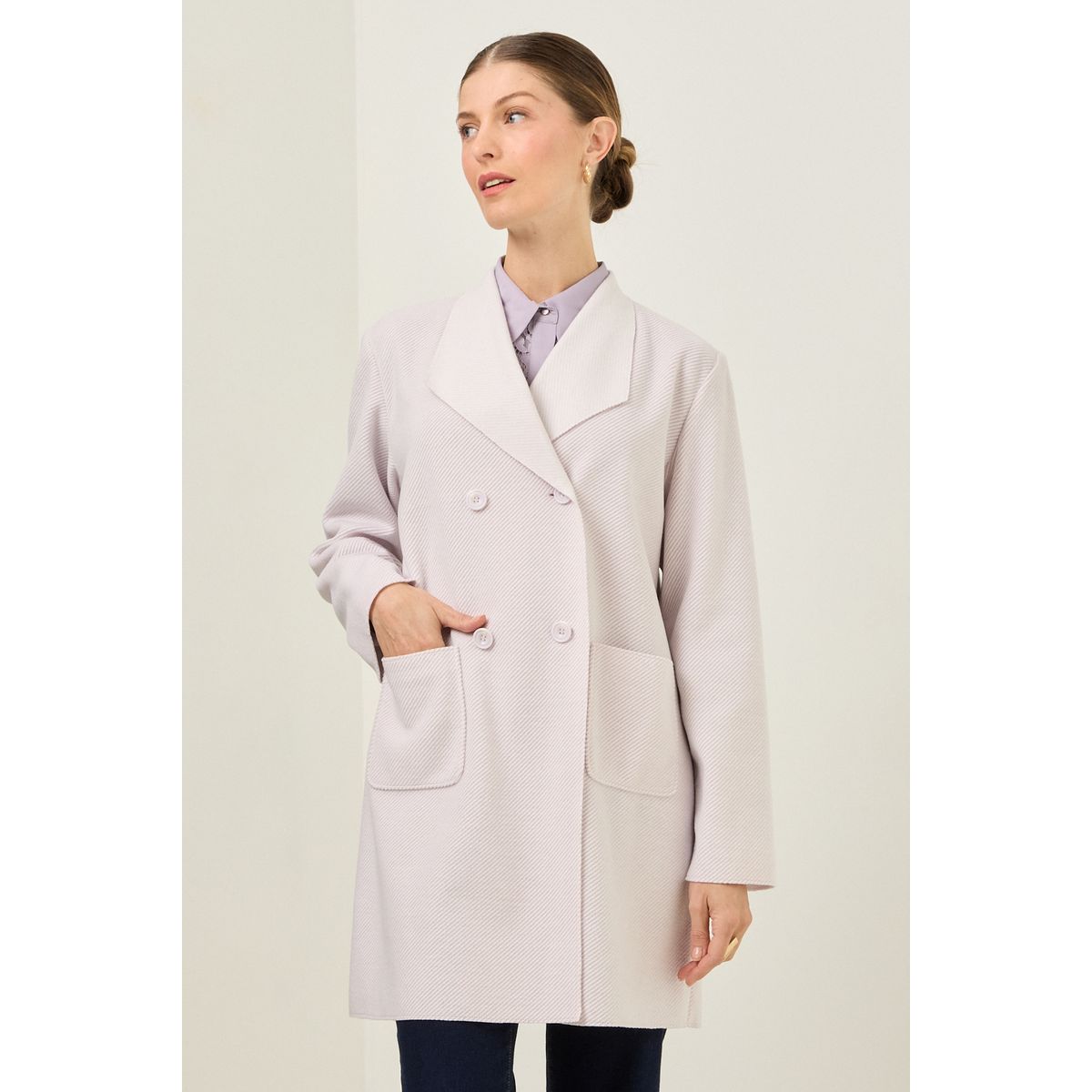 MA GRIFFE - Chaqueton Lila Medio Mujer Magriffe