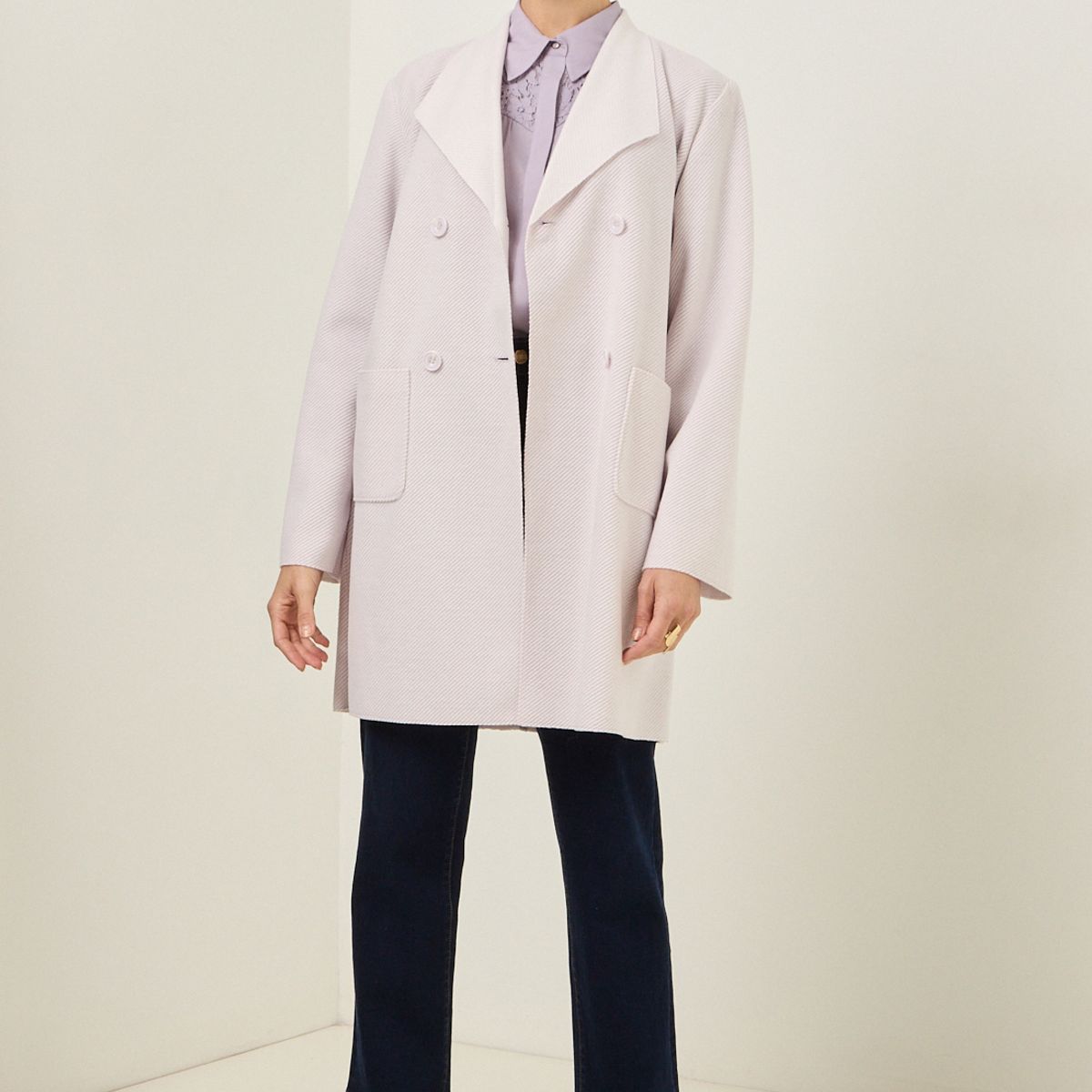 MA GRIFFE - Chaqueton Lila Medio Mujer Magriffe