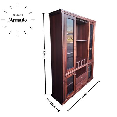 Imagen 2 del producto Vitrina Gran Barcelona Color Chocolate Puerta Madera Vidrio