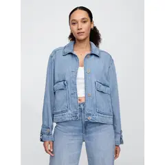 GAP - Chaqueta Mujer Denim Utility Azul