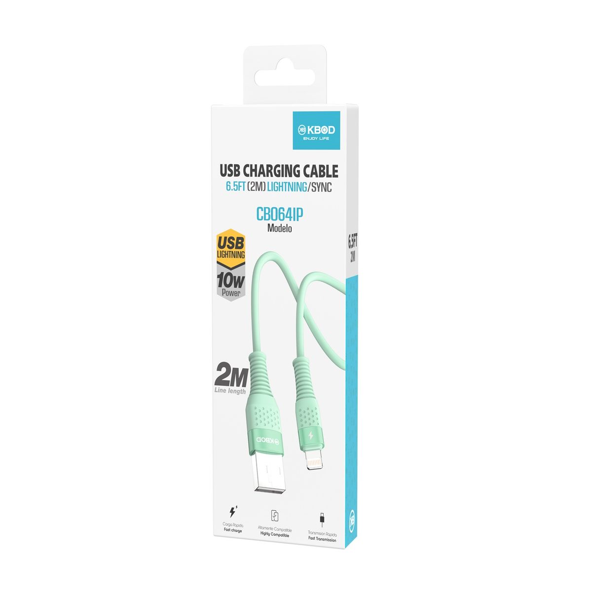 KBOD - Cable Para Carga y Datos Usb Para IP Kbod Cbo64 2 Metros 10W Verde
