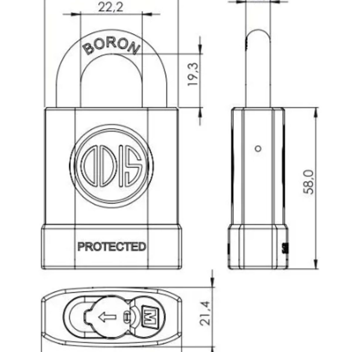 ODIS - Candado Odis M40 40 Protected 48mm Blíster