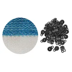 GENERICO - Malla Cerco Raschel Rollo 100mt azul blanco 80%x2.10mt
