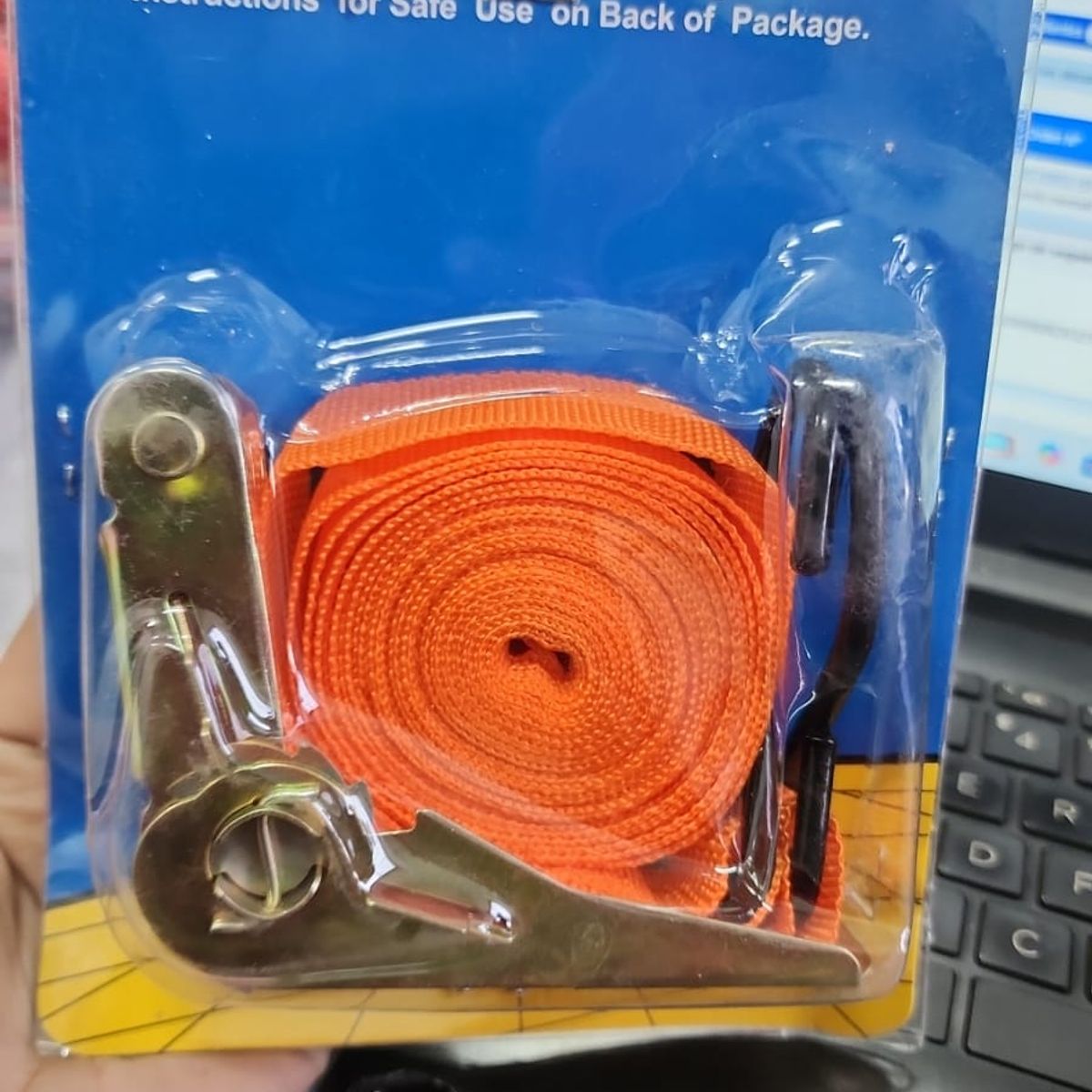 GENERICO - Eslinga De Amarre 1 X 15ft Ratchet Tie Down 4.5 Metros