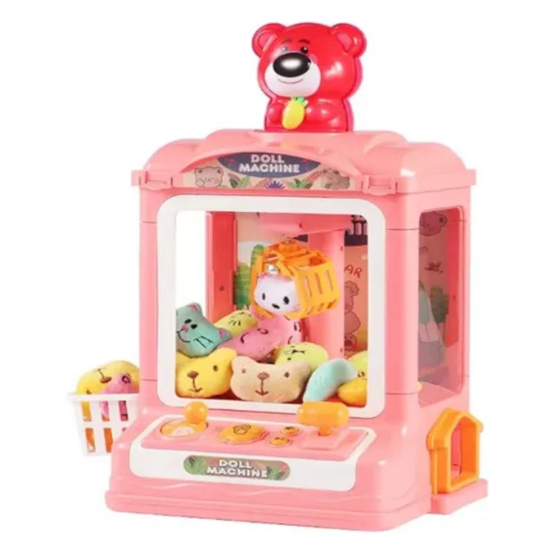 GENERICO - Máquina Saca Peluches Garra Atrapa Peluches Oso Rosa