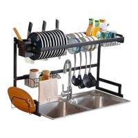 Secaplatos Escurridor de Loza Negro 85 cm