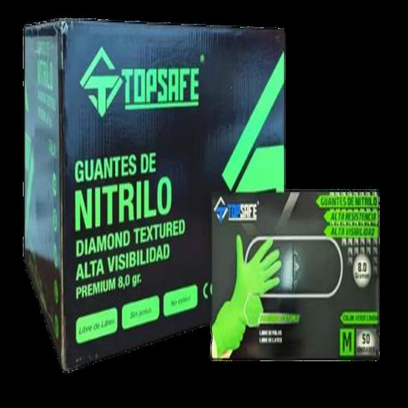 GENERICO - Guante Nitrilo Texturizado 8 Gramos Topsafe