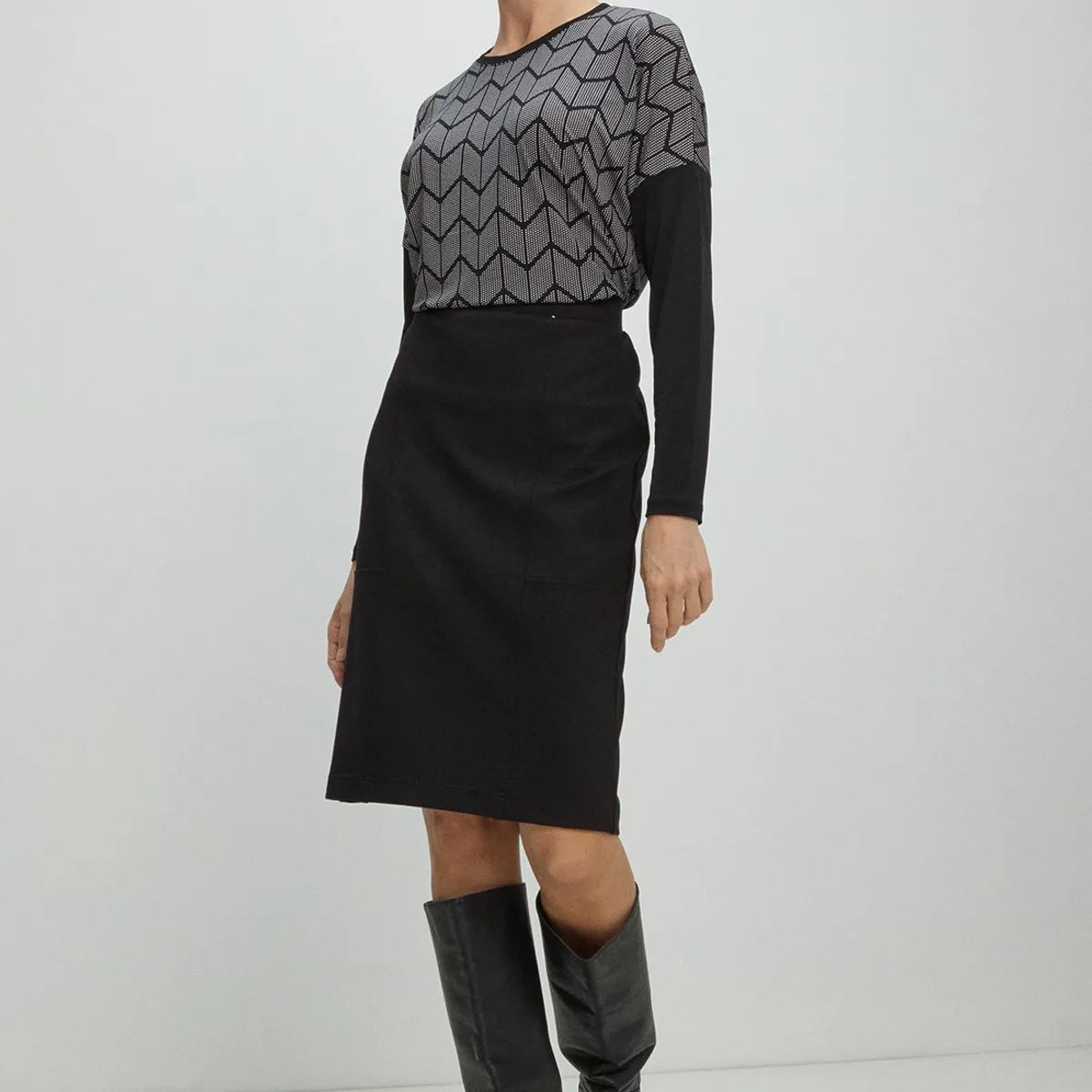 MA GRIFFE - Falda Larga Mujer Negro Magriffe