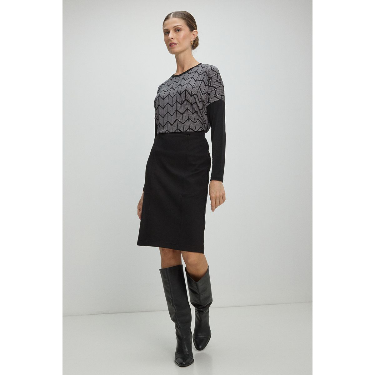 MA GRIFFE - Falda Larga Mujer Negro Magriffe