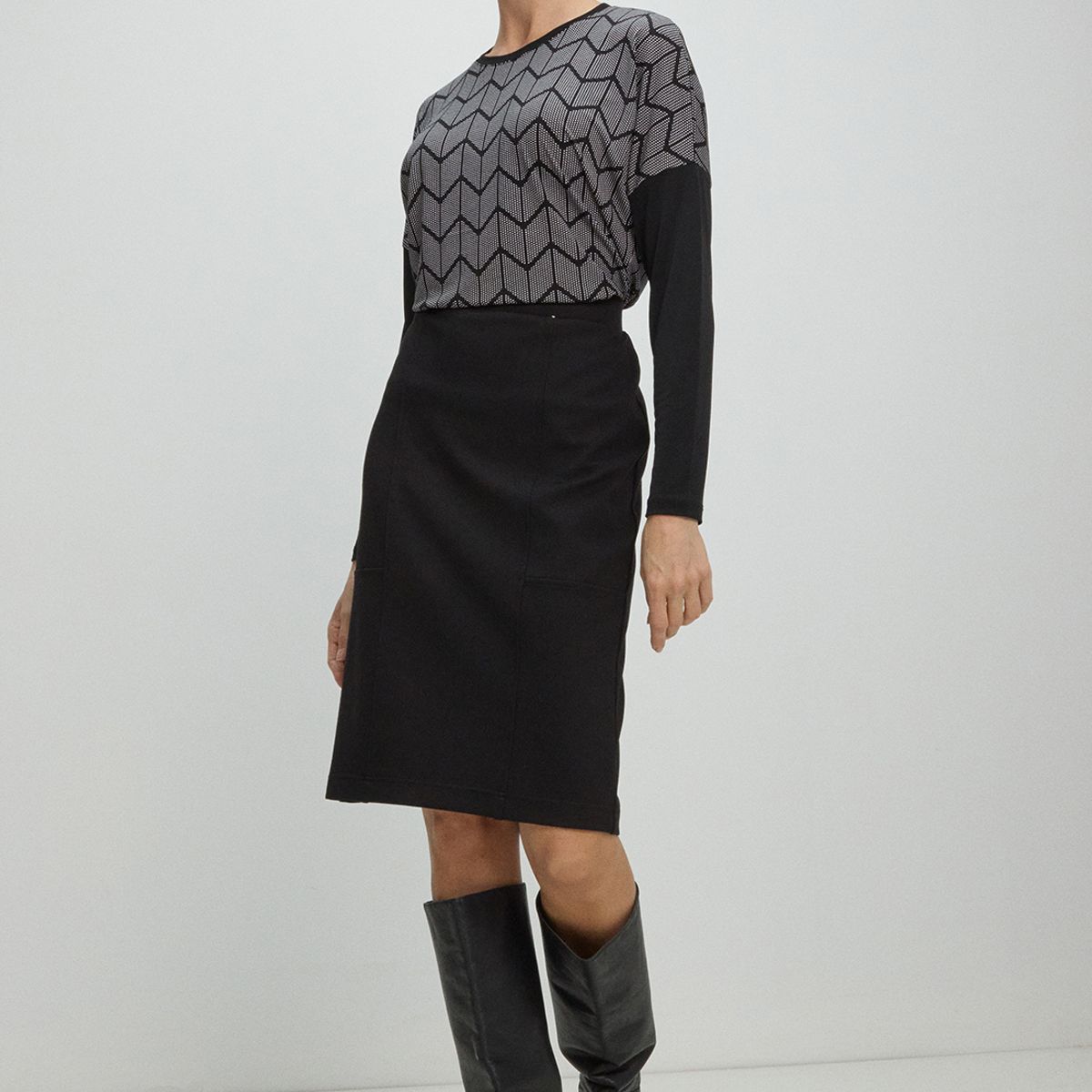 MA GRIFFE - Falda Larga Mujer Negro Magriffe