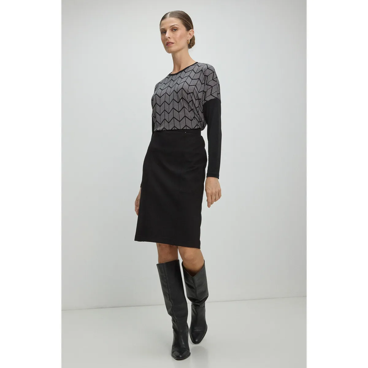 MA GRIFFE - Falda Larga Mujer Negro Magriffe