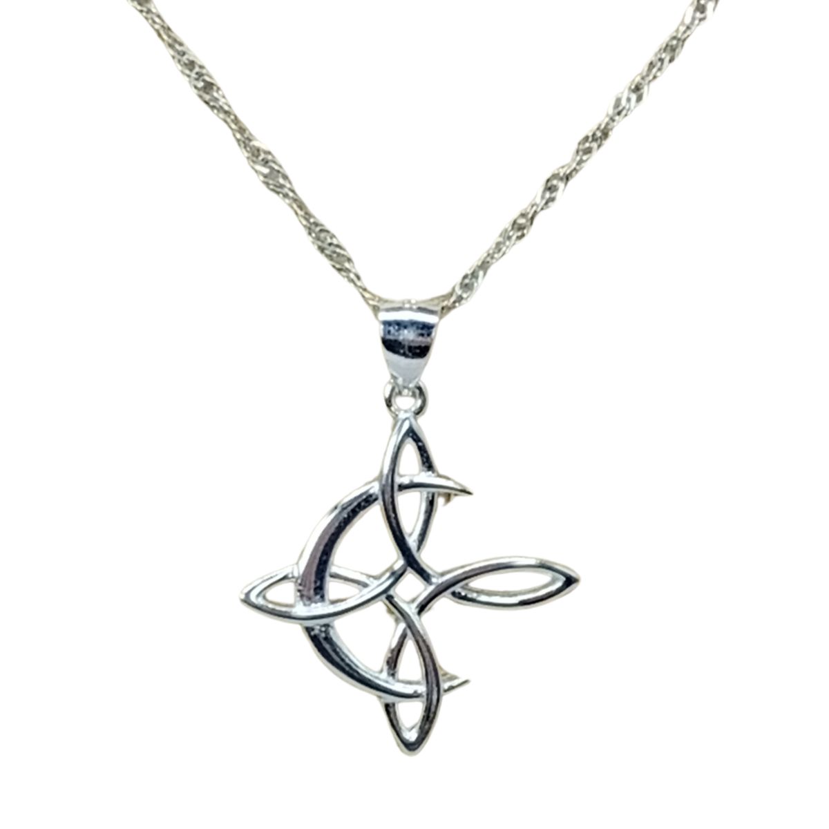 GENERICO - Collar Nudo de Bruja y Media Luna Plata Amuleto Wicca