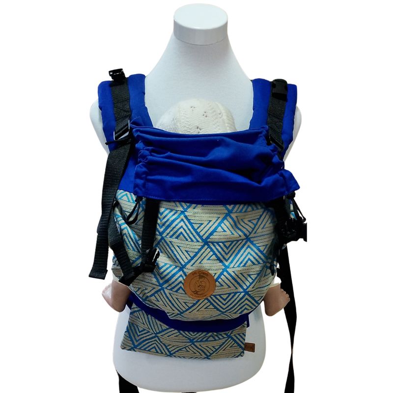 GENERICO - Mochila Portabebés Ergonómico Azul Rey Fular Geométrico