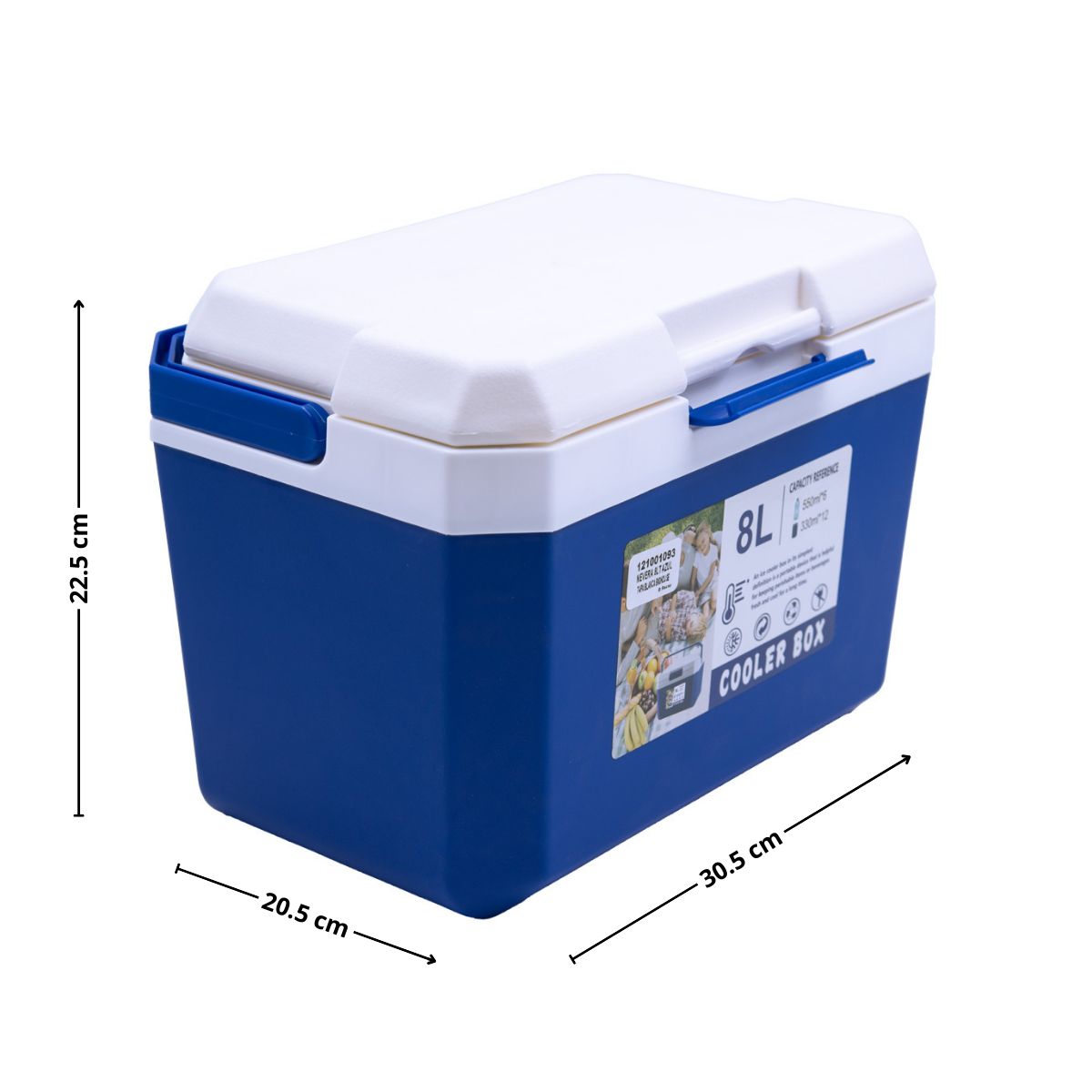 GENERICO - Cooler 8 litros azul tapa blanca