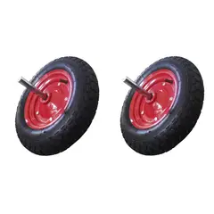 GENERICO - Rueda carretilla con eje 350x8 4 telas 2 Unidades Uro