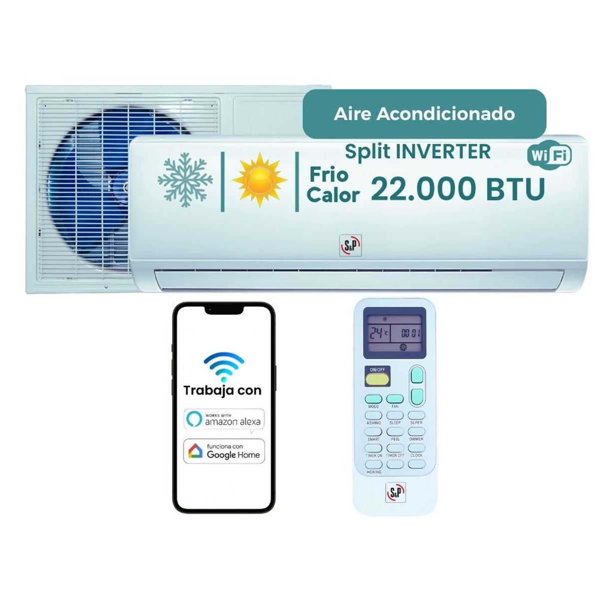 SP - Aire Acondicionado Soler & Palau 22000btu Inverter Wifi Eco