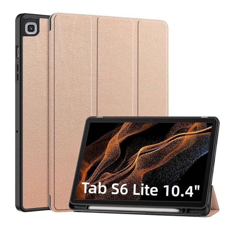 GENERICO - Carcasa Para Samsung Galaxy Tab S6 Lite 104 con portalápiz Rosa Gold