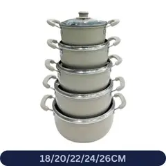HOMESTAR - Set de Ollas Antiadherentes con Tapas de Vidrio - 10 Piezas
